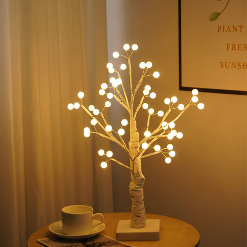 Pearl Tree Light Led Room Bedroom Bedside Table Home Decorative Lamp Christmas Party Scene Layout Luminous Tree