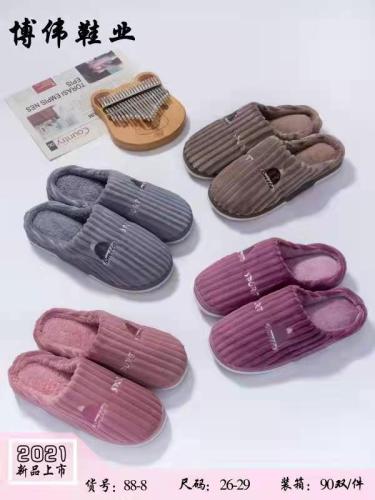 cotton Slippers Couple‘s Home Warm Thick Bottom Wooden Floor Woolen Slippers Indoor Non-Slip Slippers Wholesale