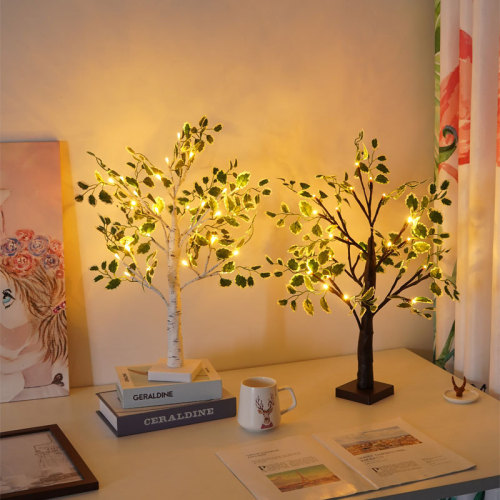 tree light led indoor window room bedside table home decorative lights christmas party scene layout luminous tree
