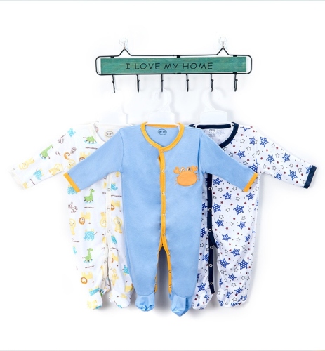 Newborn Suits Cotton Printed Romper Three-Piece Set 0-December Baby Romper Baby Clothes Match Sets Wholesale