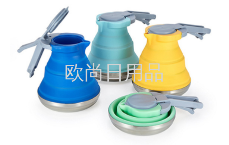 creative portable silicone kettle outdoor multifunctional folding coffee pot 1500ml travel camping kettle