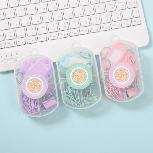 fresh long tail clip macaron color binder clip 19mm cute binding student stationery iron clip combination wholesale