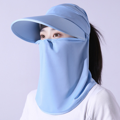 FS Hat Female Summer Face Mask Veil Cycling Electric Car Outdoor Sun Hat UV Protection Sun Hat