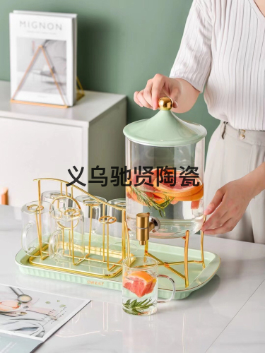 light luxury high-end flower tea set water set glass ceramic combination set household gift daily use department store cups