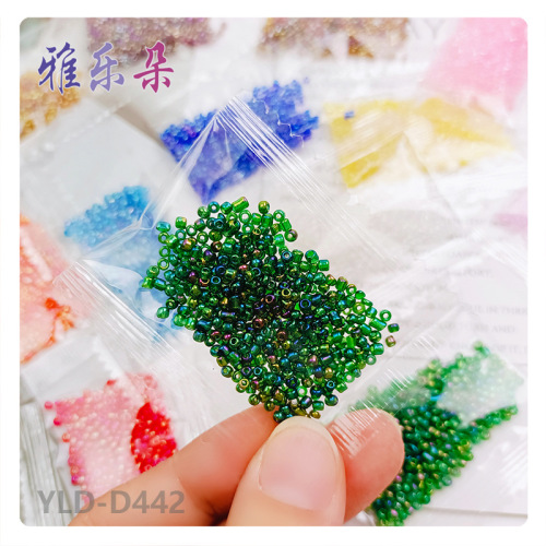 cross-border beaded glass 2mm small rice beads macaron creative sewing threading beads spacer beads jewelry material accessories