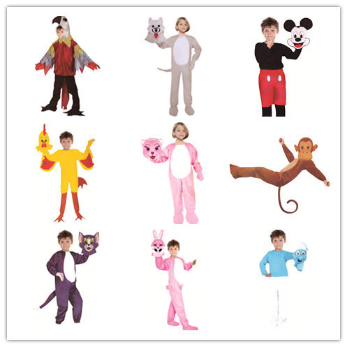 New Year‘s Day Children‘s Day Halloween Masquerade Performance Costume Boys and Girls Cartoon Animal Dress-up Jumpsuit 