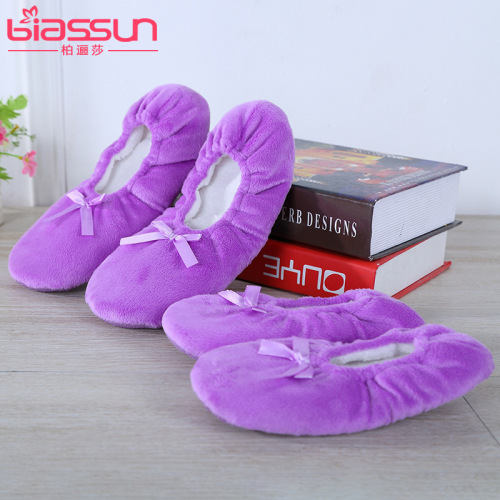 parent-child cotton shoes men‘s and women‘s autumn and winter bag heel slippers children‘s early education indoor dance shoes home floor cotton slippers