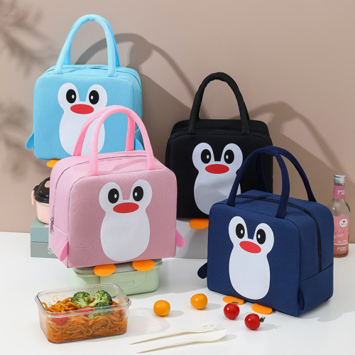 cartoon fashion portable lunch bag student children cute penguin lunch bag aluminum foil lunch bag thermal insulation bag ice bag