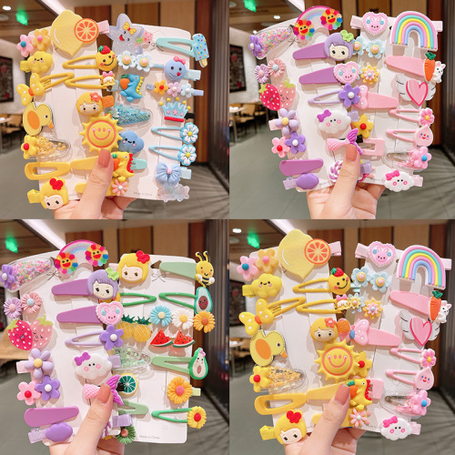 candy color children hair accessories fruit barrettes set girls cartoon cute hairpin baby duckbill clip accessories wholesale