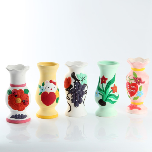 Large Vase Series Ceramic Painted White Blank Children‘s Plaster Doll Hand-Painted Children‘s Educational Diy Toys