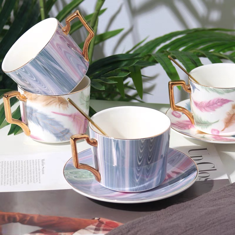 新款彩色骨瓷咖啡杯套装精致下午茶杯家用水杯详情4