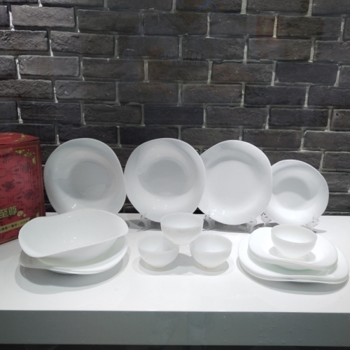Foreign Trade Export Glass Porcelain Set Op Shallow Plate West Africa South America Spot Dinner Plate Salad Dish Steak Plate Ceramic