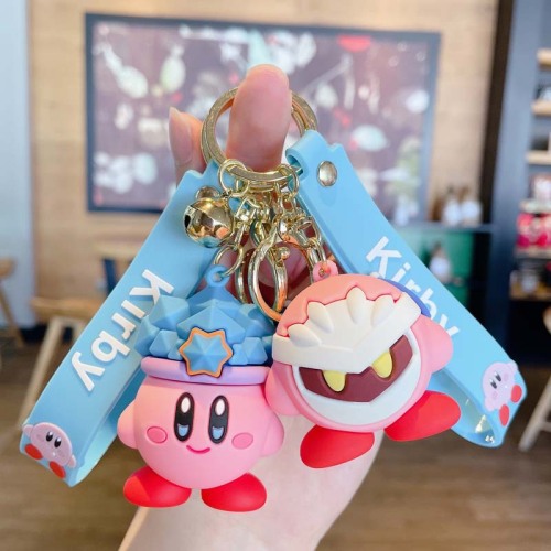 Cartoon Kirby New Year Keychain Cartoon Doll Key Chain Automobile Hanging Ornament Bag Ornament Gifts Wholesale