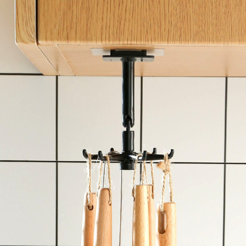 Household Six-Claw Kitchen Hook Storage Rack Punch-Free Wall Hanging Strong Non-Marking Viscose 360-Degree Rotation