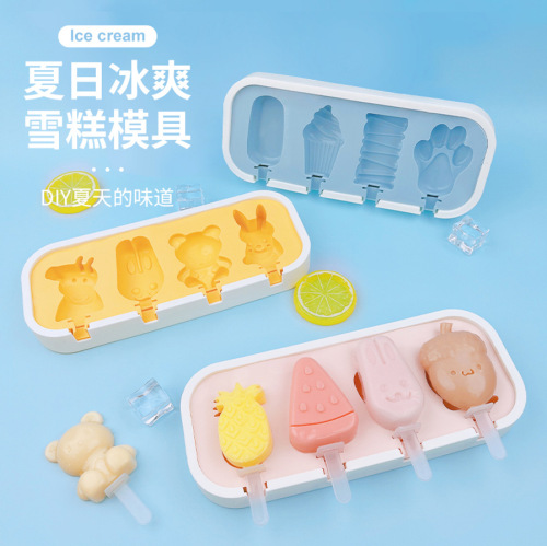edible silicon ice cream mold ice mold ice cream household cartoon ice tray mold