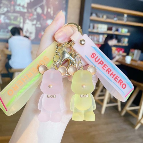 jelly bow tie violent bear keychain couple key chain personalized car pendant small gift schoolbag ornaments