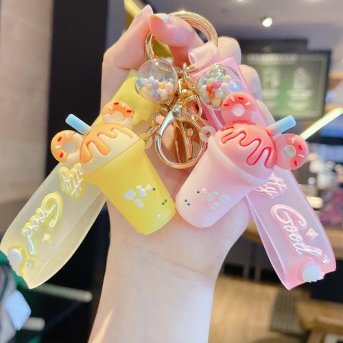 Creative Ice Cream Keychain Personality Key Chain PVC Pendant Fashion Small Gift Girlfriends Car Pendant Wholesale