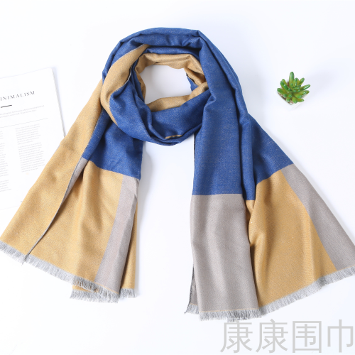 color matching autumn and winter european and american liersherf warm scarf fashion men‘s scarf shawl scarf