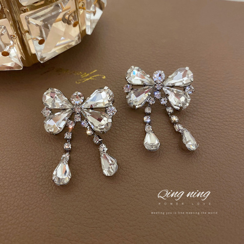925 silver needle european and american fashion diamond earrings butterfly tassel special earrings online celebrity short design earrings women