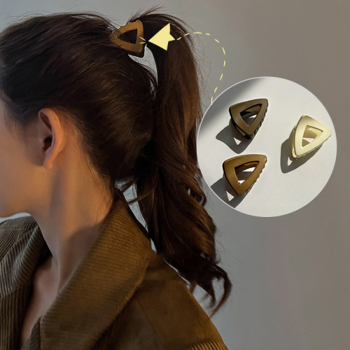 Acrylic Triangle Barrettes korean Simple Fashion Personality Small Shark Clip High Ponytail Fixed Artifact Hair Accessories