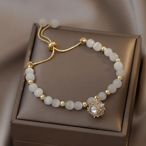 korean fashion simple personality adjustable bracelet opal bracelet online celebrity temperament design diamond-embedded bracelet female