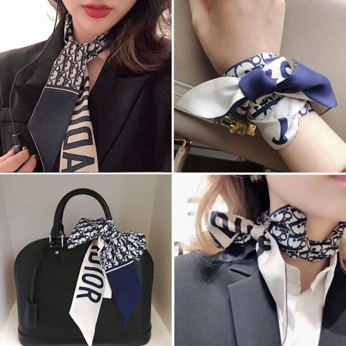 New Handbag with Ribbon Thin Strip Narrow Presbyopic Small Strip Ribbon Bag Wrapped with Silk Scarf Handle Strap for Women