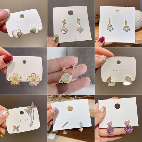 925 silver needle korean dongdaemun simple small ear studs earrings 2023 new ins style love pearl earrings for women