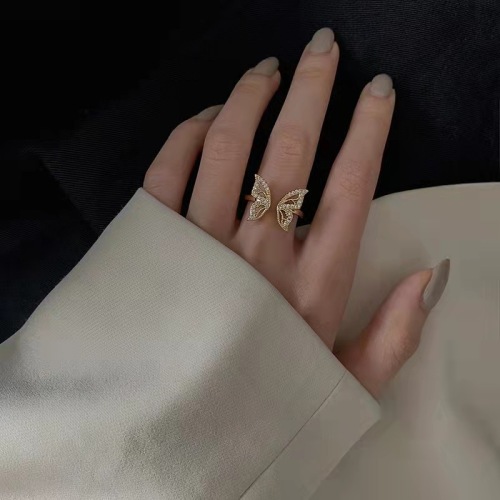 high-grade temperament fairy bow open ring female fashion personality japanese style light luxury niche exquisite index finger ring