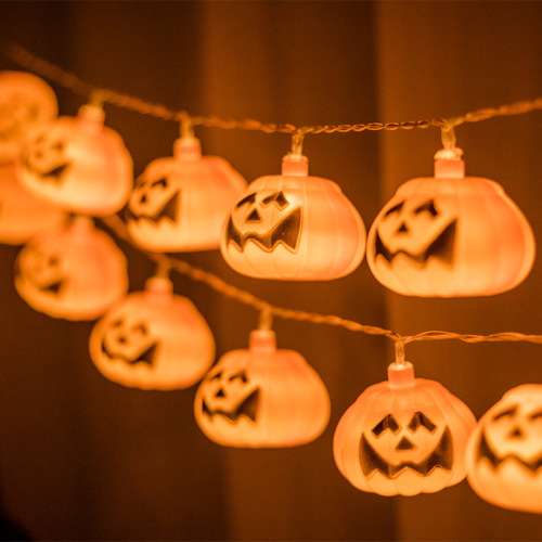Amazon LED Halloween Pumpkin Light String Ghost Festival Bar Street Decoration Skull Halloween Easter Lights