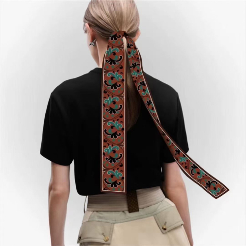 dunhuang series chinese style cultural creative micro elastic satin scarf hair band bag decorative strap