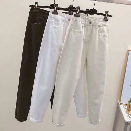 new spring and summer high waist beige daddy wide leg straight jeans women‘s loose korean style student cropped pants