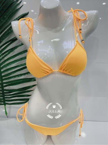 Bikini Bright Yellow Foreign Trade Bikini Two-Piece Women‘s Swimsuit Beach Sexy Two-Piece Swimsuit