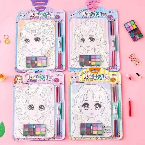 children‘s makeup painting girls‘ makeup toys with lipstick creative handmade diy graffiti painting watercolor painting set