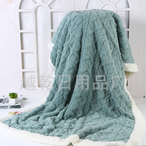 winter thickened blanket wholesale home bed lambswool blanket multi-color warm foldable lazy sofa blanket