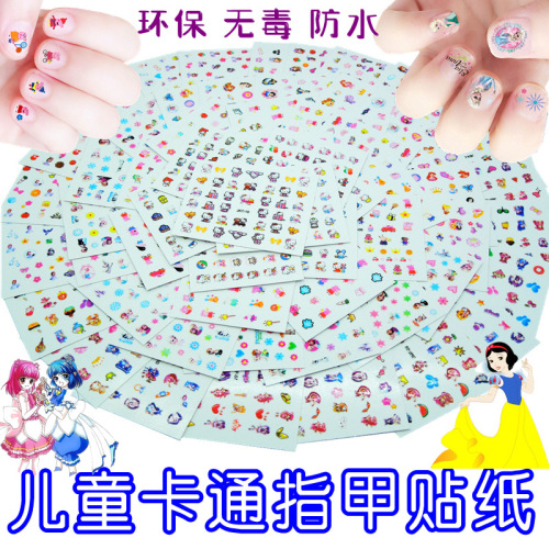 ins environmental cute children‘s nail stickers animal cat princess prince children cartoon nail toy stickers