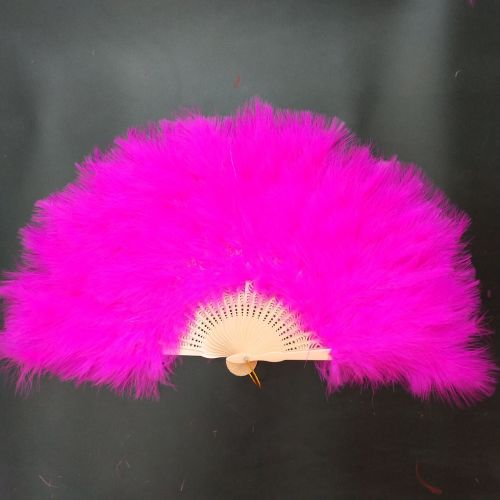Manufacturer wholesale Full Velvet Feather Fan Folding Fan Dance Fan Kung Fu Fan Stage Props Advertising Peacock Fan 