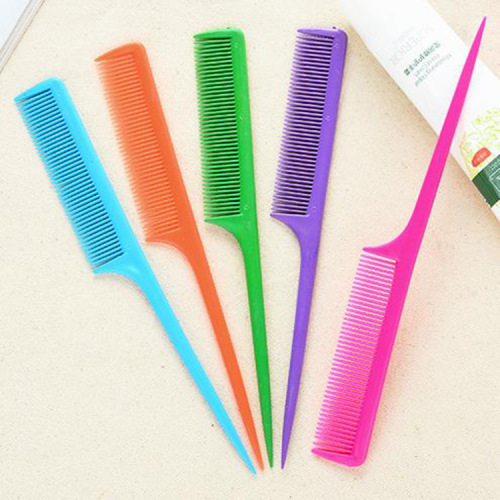 color Comb Pick Comb Hairdressing Recommended Hairdressing Tools Candy Color Plastic Makeup Comb Pointed Tail Comb Small Gift