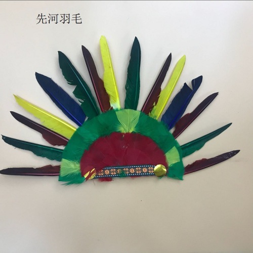 Wholesale Halloween Feather Headwear Christmas Headband Chief Hat Festival Makeup Stage Accessories Props