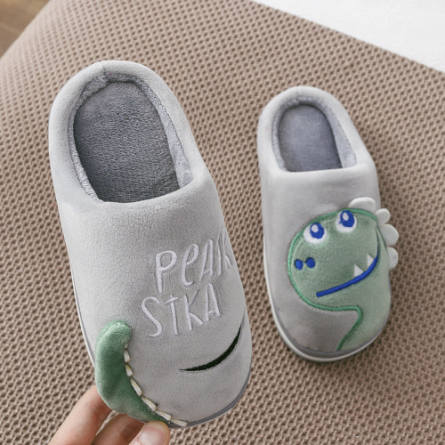 autumn and winter dinosaur cotton slippers boys and girls cartoon home baby cotton slippers home bag heel