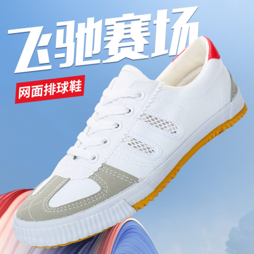 Mesh Volleyball Shoes Men‘s Canvas Shoes Low-Top Tendon Sole Student Couple Casual Shoes Sports Shoes Men Wholesale