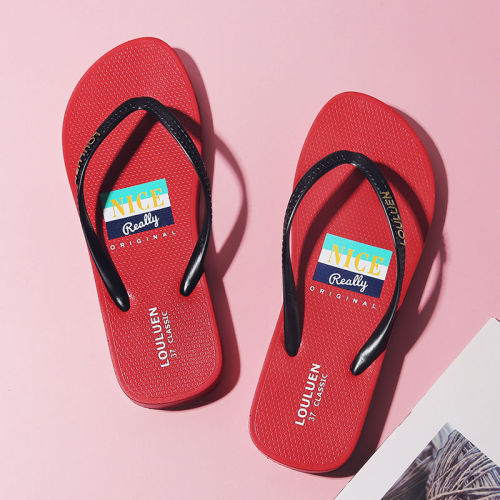 lu lu‘an 2023 summer new flip-flops women‘s outer wear flat beach flip-flops outdoor casual sandals cross-border