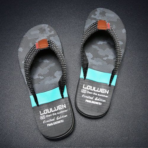 lulu‘an 2024 new men‘s slippers summer outdoor flip-flops ribbon korean style flip-flops beach shoes sandals cross-border