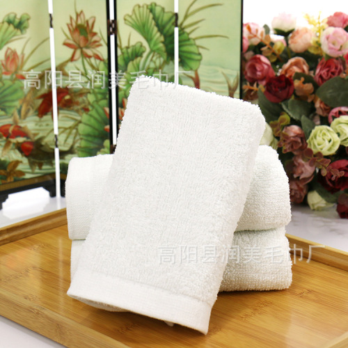 stall gift cotton white towel face towel hotel wholesale factory logo embroidery gift advertising towel cotton