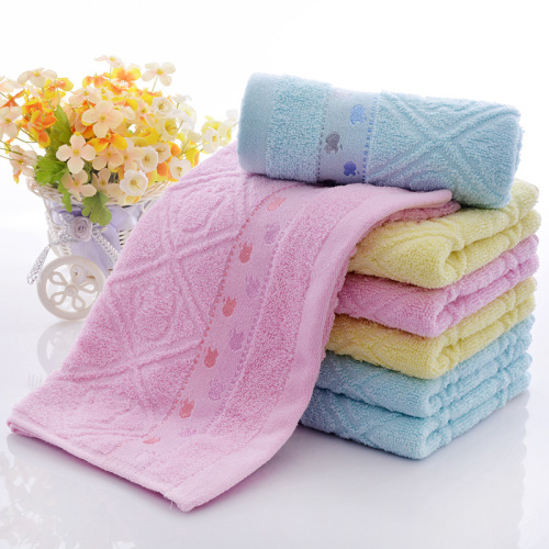 Pure Cotton Towel Jacquard Cut-off Plain Color Adult Home Use Face Washing Face Towel Shangchao Hotel Advertising Towel Embroidery Logo