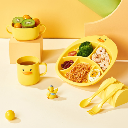 baby cartoon plate home creative children‘s tableware infant cute food supplement bowl kindergarten compartment plate