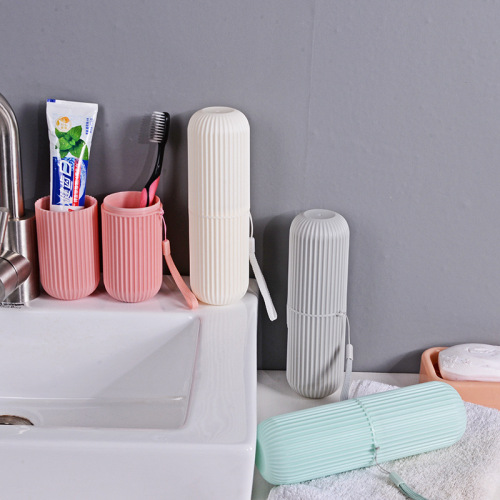 vertical stripe cup set creative simple toothbrush cup toothpaste storage box travel toothbrush box portable mouthwash cup