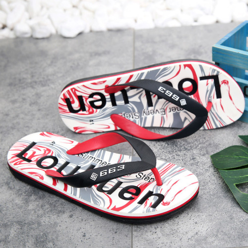 Lulu‘an Summer Rubber Flip Flops Men‘s Fashion Outwear Non-Slip Beach Flip-Flops Slippers Men‘s Sandals Wholesale