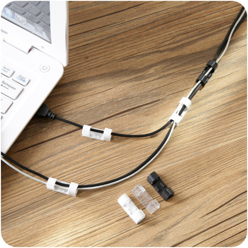 Self-Adhesive Wire Cord Manager Fixing Clip Cable Clamp Network Cable Storage Organizing Box Data Cable Wire Holder 20 Pieces