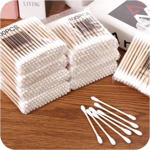 100 Bags of Cotton Swabs Disposable Double-Headed Sanitary Cleaning Cotton Swab Household Makeup Makeup Removal Swab for Ear Cleaning 480