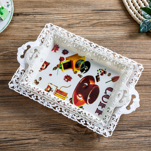 printing nordic style plastic fruit plate household multi-function dumpling plate fruit and vegetable plate